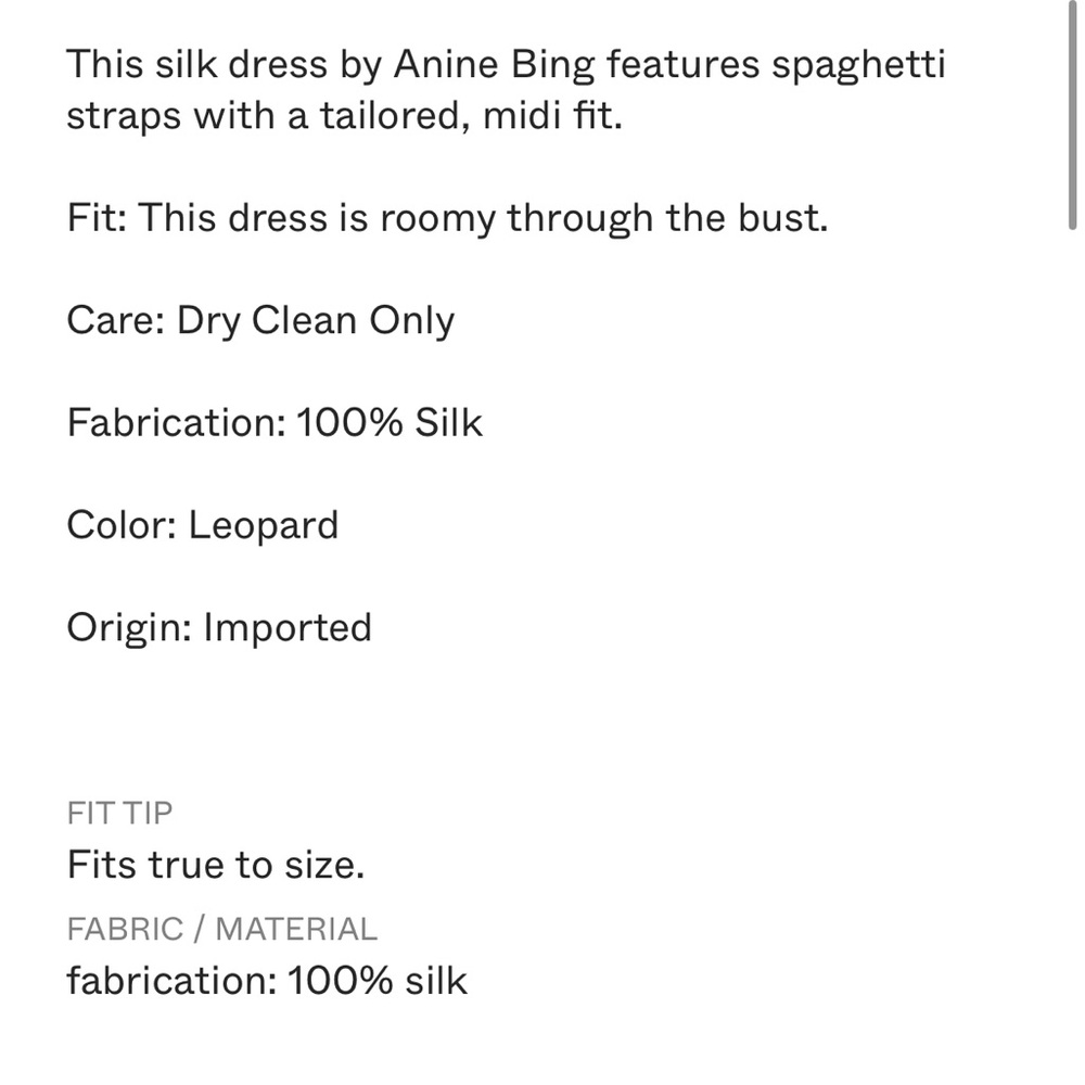 Anine Bing Rosemary Silk Leopard-Print Slip Dress Large $450 - Picture 8 of 8